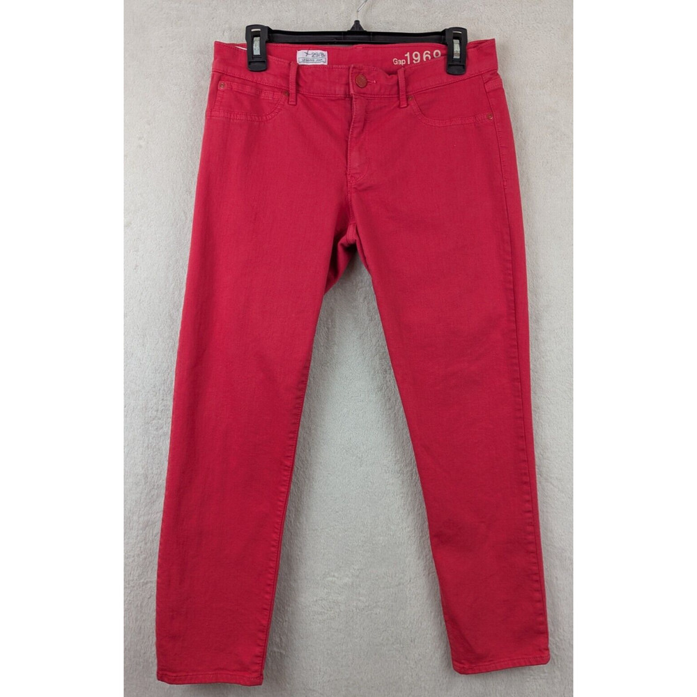 Gap 1969 sz 29/8 Legging Jeans thin stretchy redish pink low rise 1902